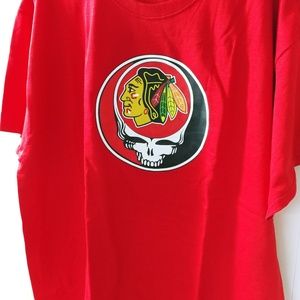 Grateful dead Chicago Blackhawks Stanley Cup Ripple Jersey Stealie tshirt